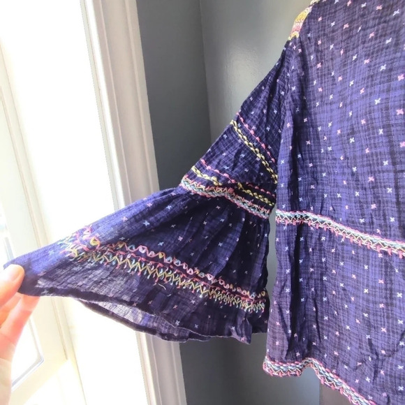 *NWT* Free People Starless Sky Embroidered Bohemian Top - Picture 7 of 7